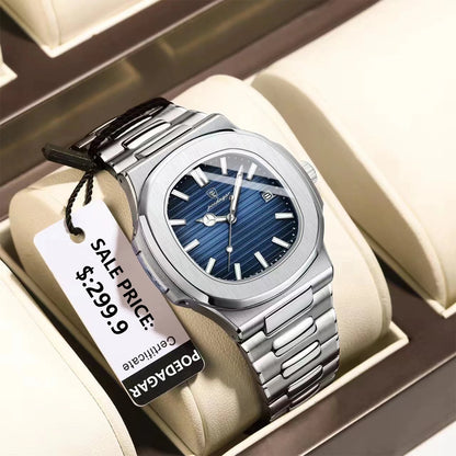 Luxury Blue Quartz Watch