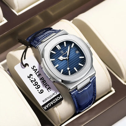 Luxury Gold Leather Quartz Watch